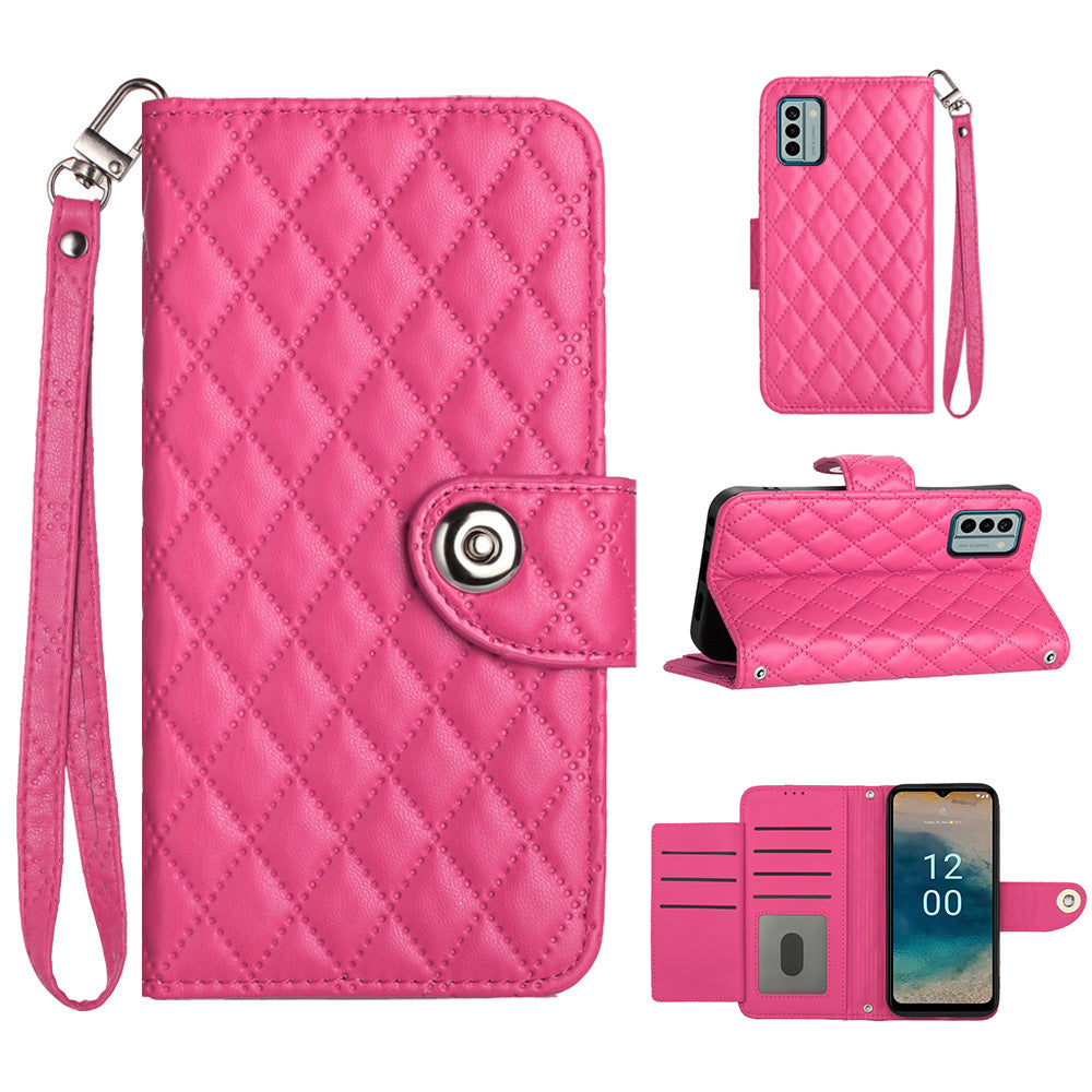 YB Imprinting Series-8 for Nokia G22 Case 7 Card Slots Rhombus PU Leather Stand Phone Cover YB Imprinting Series-8 for Nokia G22 Case 7 Card Slots Rhombus PU Leather Stand Phone Cover